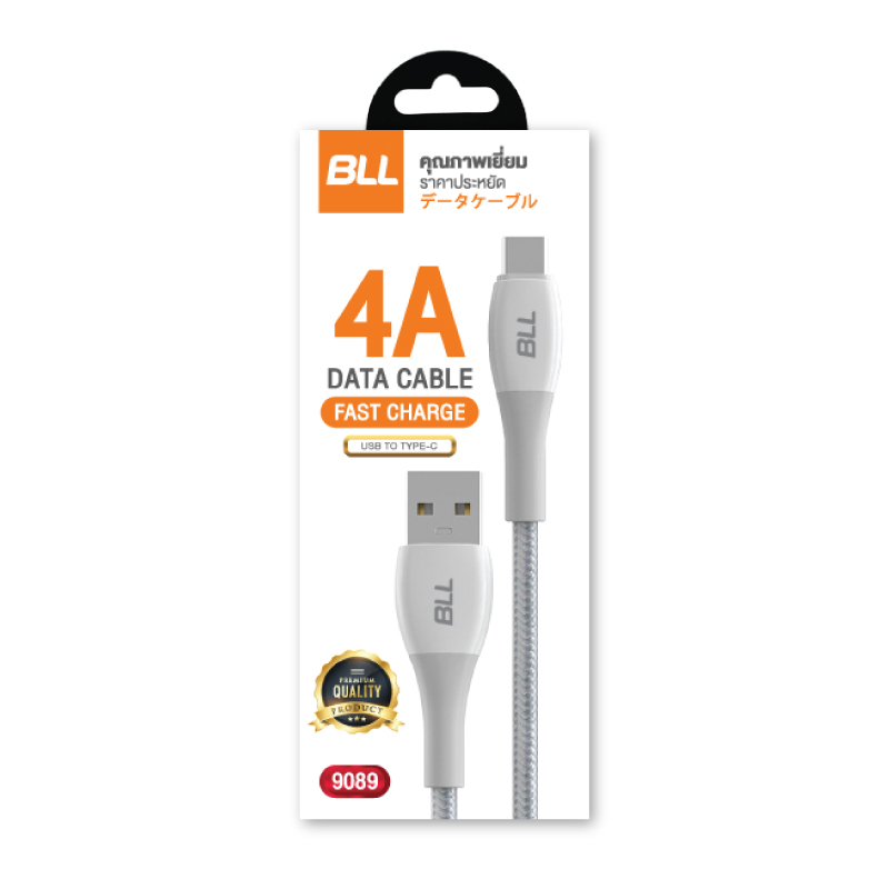 สายชาร์จ BLL รุ่น9089 USB to Type C 4A รุ่นใหม่-สีขาว