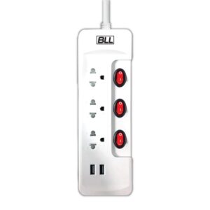 ปลั๊กไฟ BLL B15 3ช่อง 3สวิตซ์ 2USB
