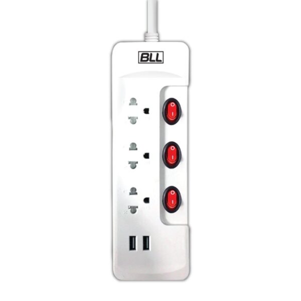 ปลั๊กไฟ BLL B15 3ช่อง 3สวิตซ์ 2USB