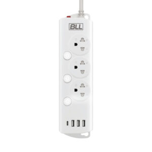 ปลั๊กไฟ BLL B88 3ช่อง 3สวิตซ์ 1USB 1TC