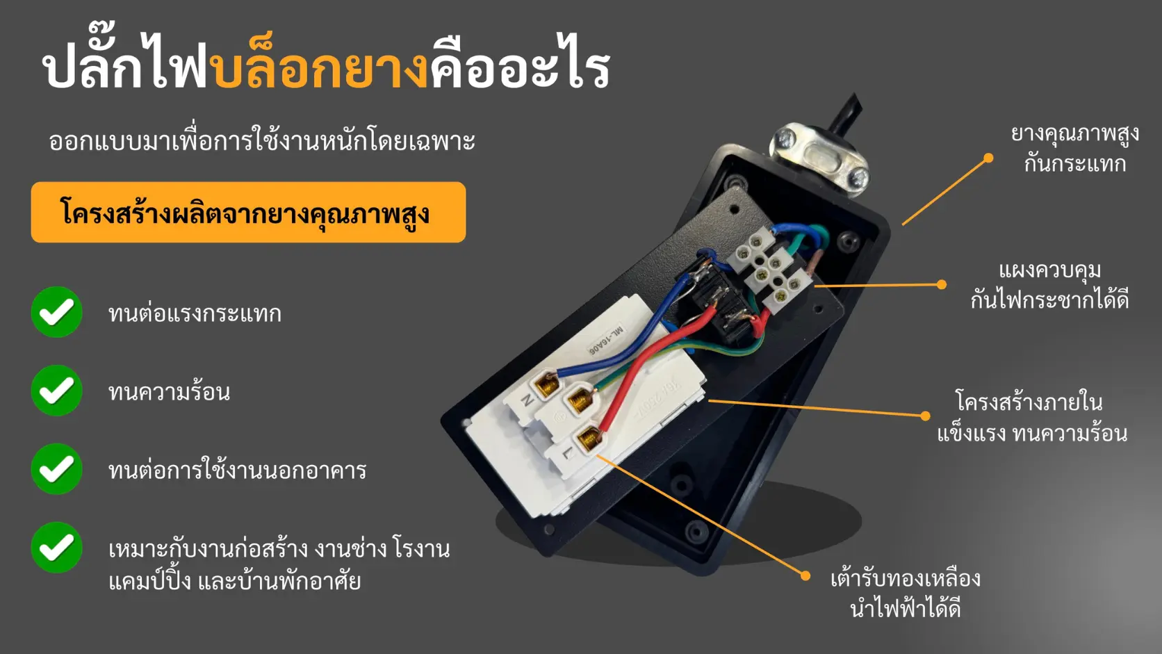 ปลั๊กไฟบล็อกยางคืออะไร