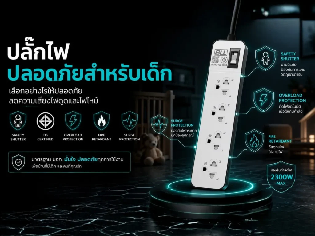 ปลั๊กไฟปลอดภัยสำหร้บเด็ก
