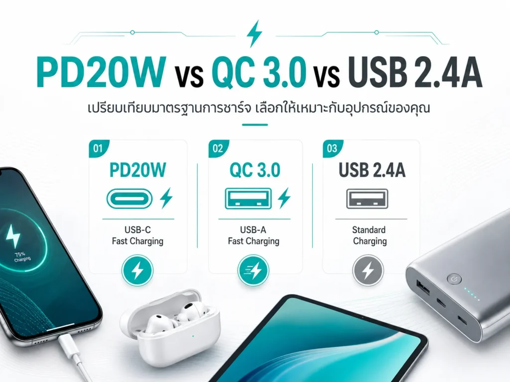 PD20W QC 3.0 และ USB 2.4A