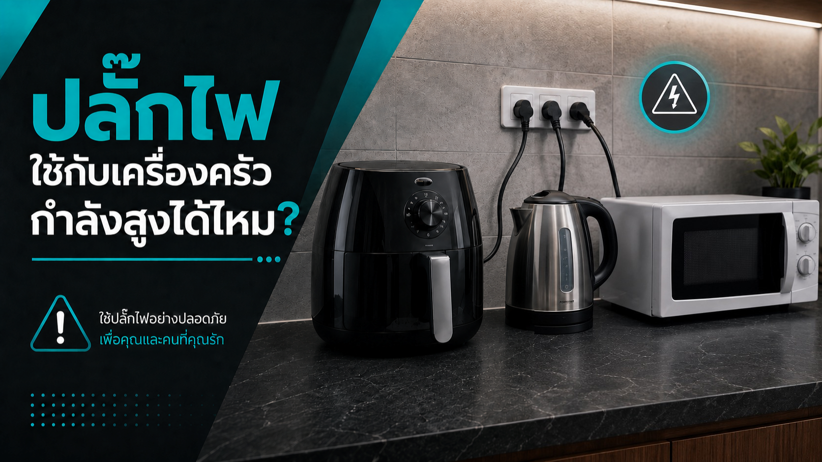 ปลั๊กไฟใช้กับหม้อทอด กาต้มน้ำ ไมโครเวฟ ได้ไหม? สิ่งที่ควรรู้ก่อนเสียบใช้งาน ปลั๊กไฟใช้กับเครื่องครัวกำลังสูงได้ไหม?