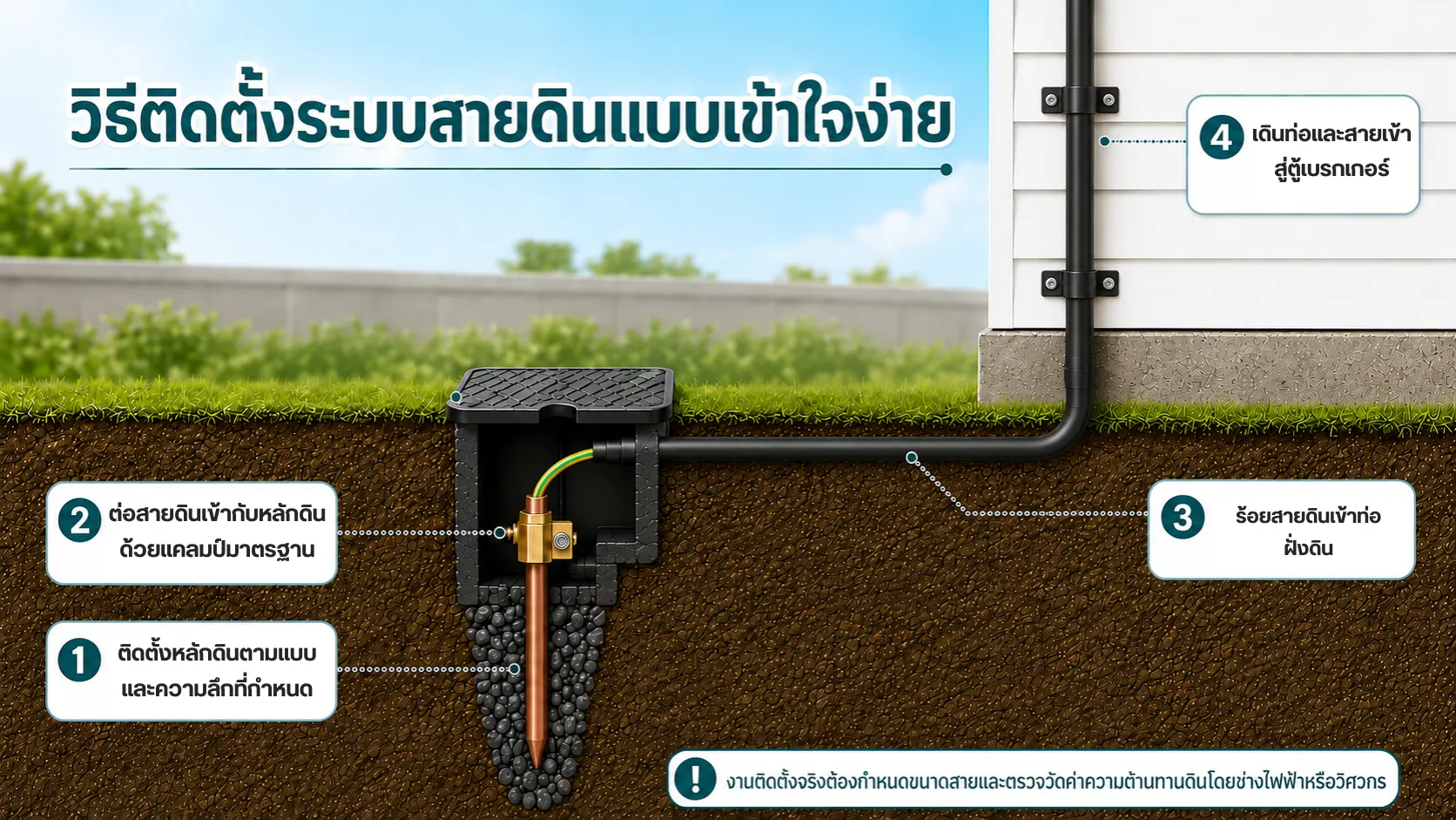 วิธีติดตั้งระบบสายดิน