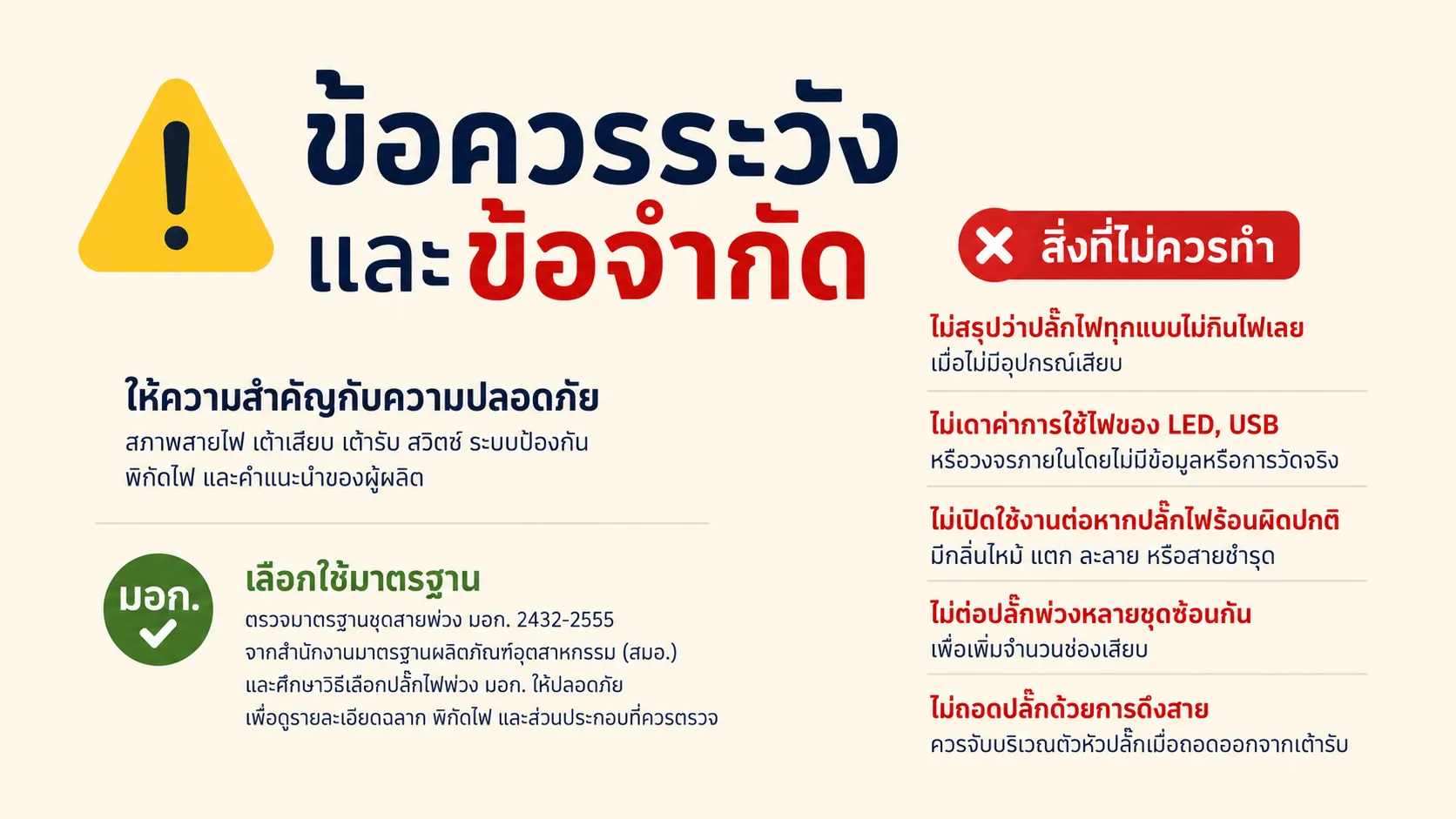 ข้อควรระวังและข้อจำกัด