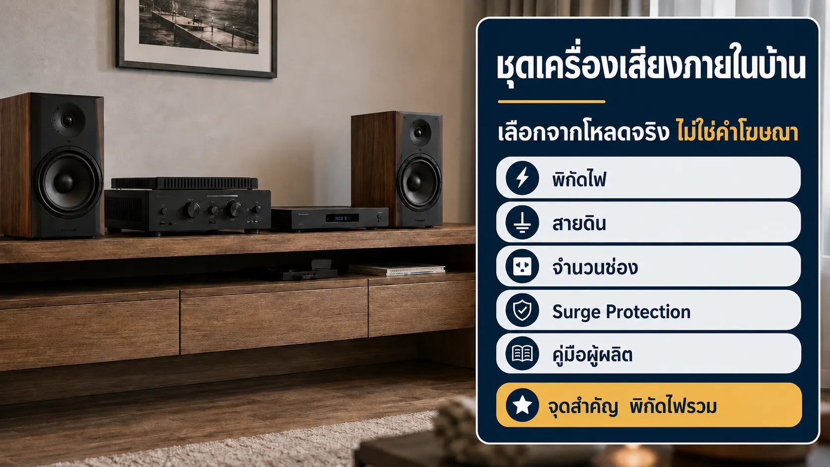 จุดสำคัญคือพิกัดไฟรวม