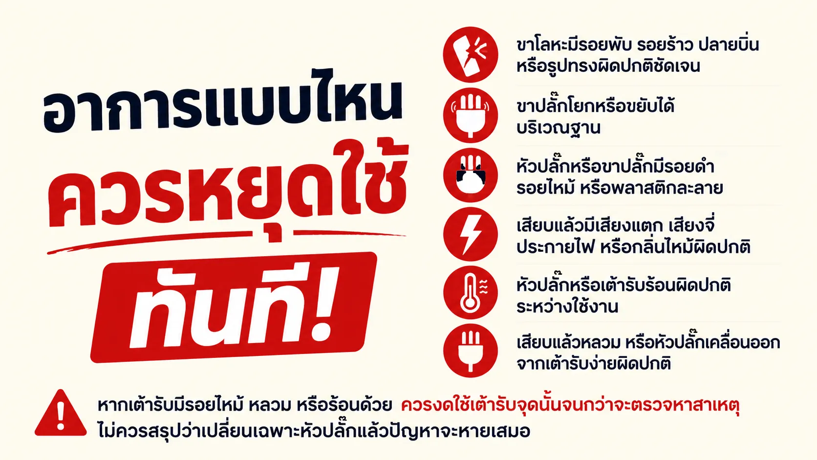 อาการแบบไหนควรหยุดใช้ทันที
