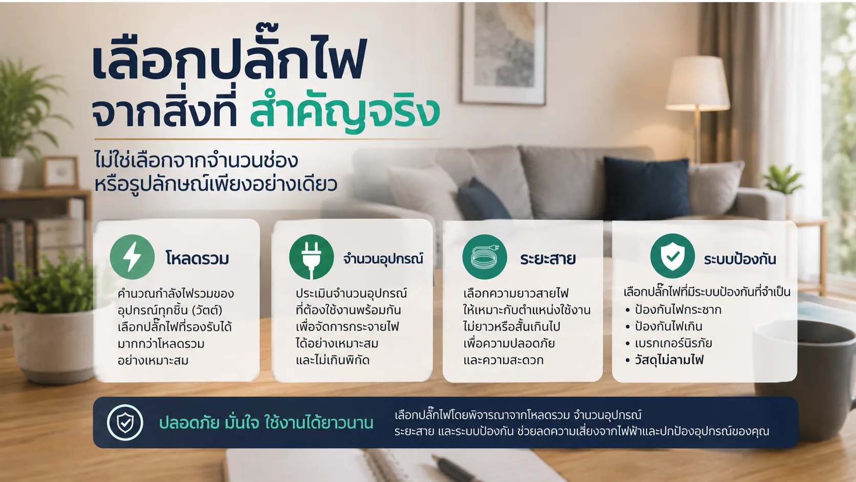 เลือกปลั๊กไฟสำหรับคอมพิวเตอร์จากโหลดรวม