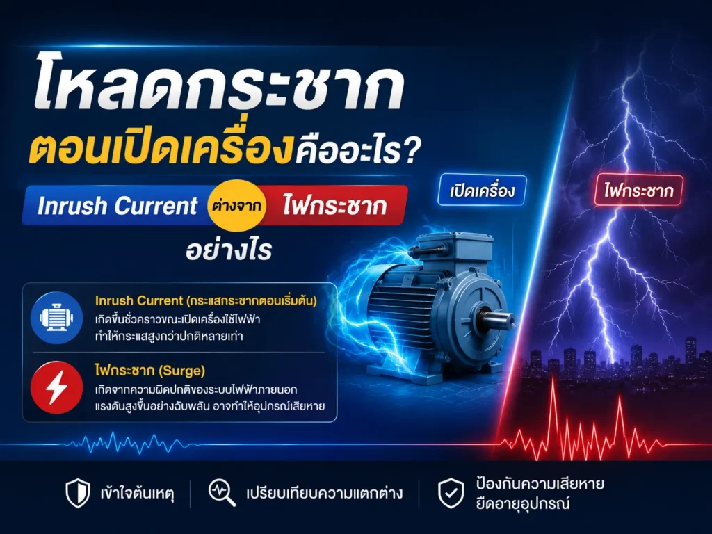โหลดกระชากตอนเปิดเครื่องคืออะไร? Inrush Current ต่างจากไฟกระชากอย่างไร