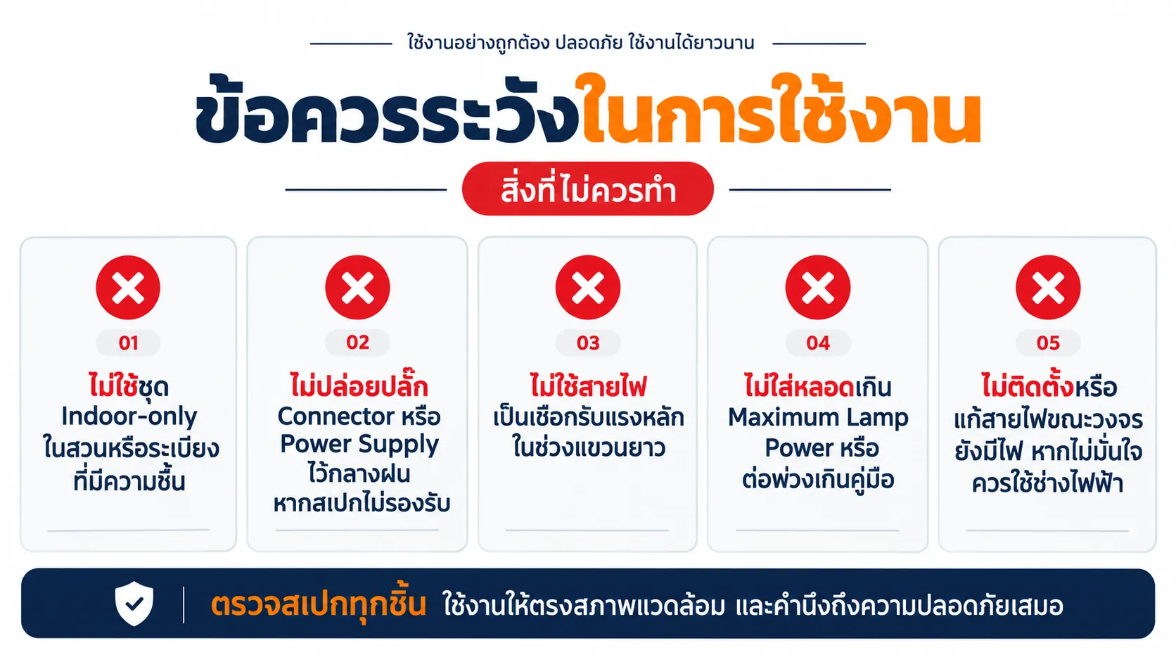 ข้อควรระวังในการใช้งาน