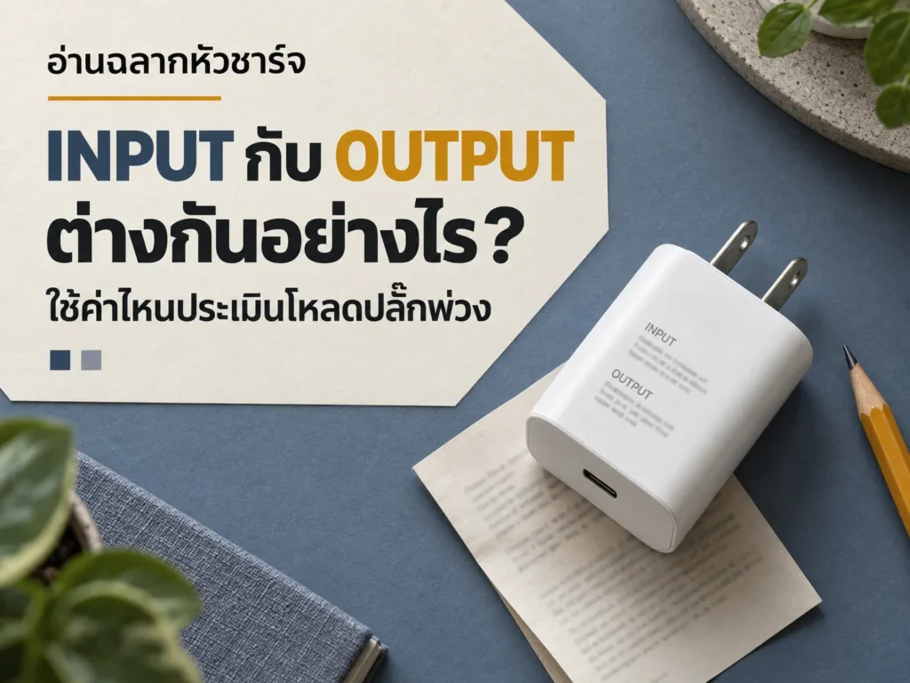 ค่า Input กับ Output บนหัวชาร์จต่างกันอย่างไร? ใช้ค่าไหนประเมินโหลดปลั๊กพ่วง