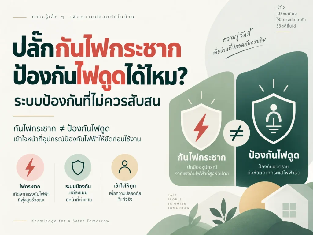 ปลั๊กกันไฟกระชากป้องกันไฟดูดได้ไหม? ระบบป้องกันที่ไม่ควรสับสน