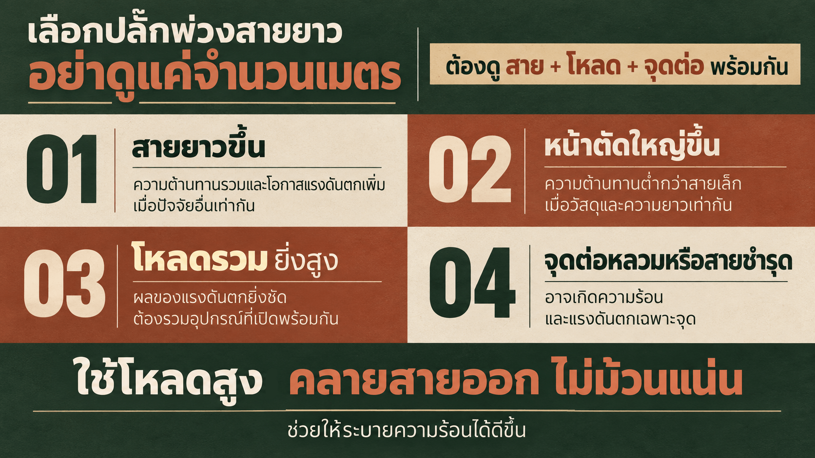 สรุป ก่อนเลือกปลั๊กพ่วงสายยาว