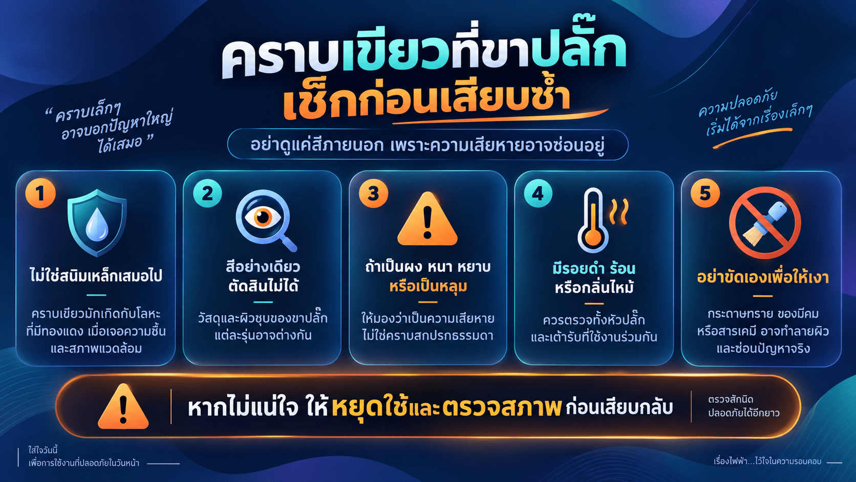 สรุป ก่อนเสียบกลับเข้าเต้ารับ