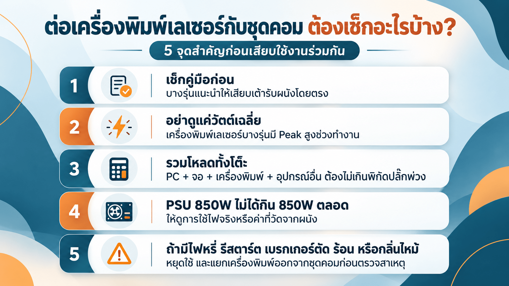 สรุป ก่อนเสียบใช้งาน