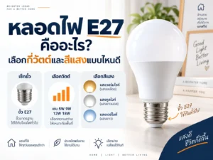 หลอดไฟ E27 คืออะไร? เลือกกี่วัตต์และสีแสงแบบไหนดี