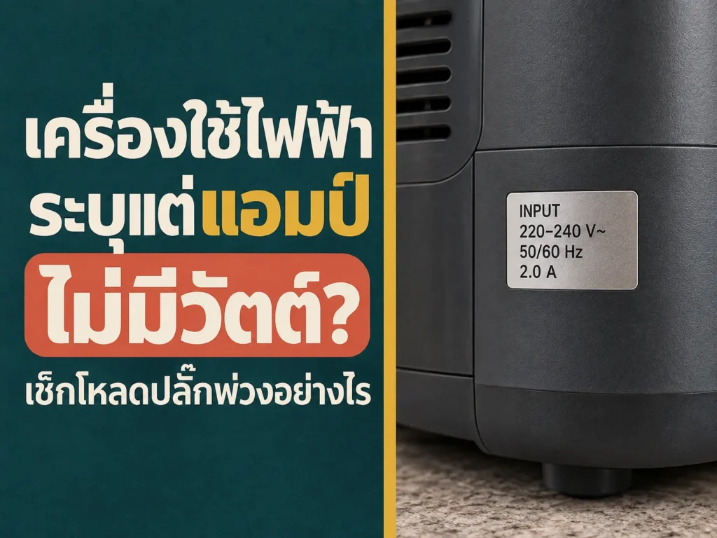 เครื่องใช้ไฟฟ้าระบุแต่แอมป์ ไม่มีวัตต์ จะเช็กโหลดปลั๊กพ่วงอย่างไร?