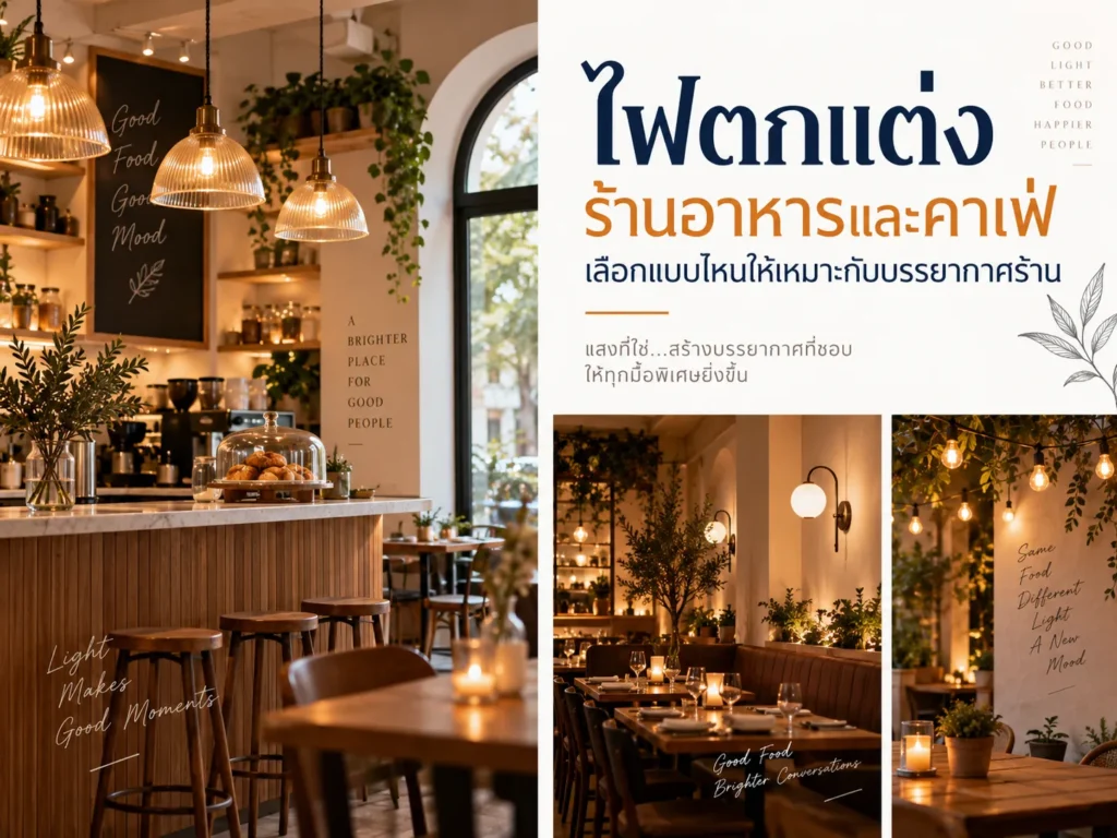ไฟตกแต่งร้านอาหารและคาเฟ่ เลือกแบบไหนให้เหมาะกับบรรยากาศร้าน