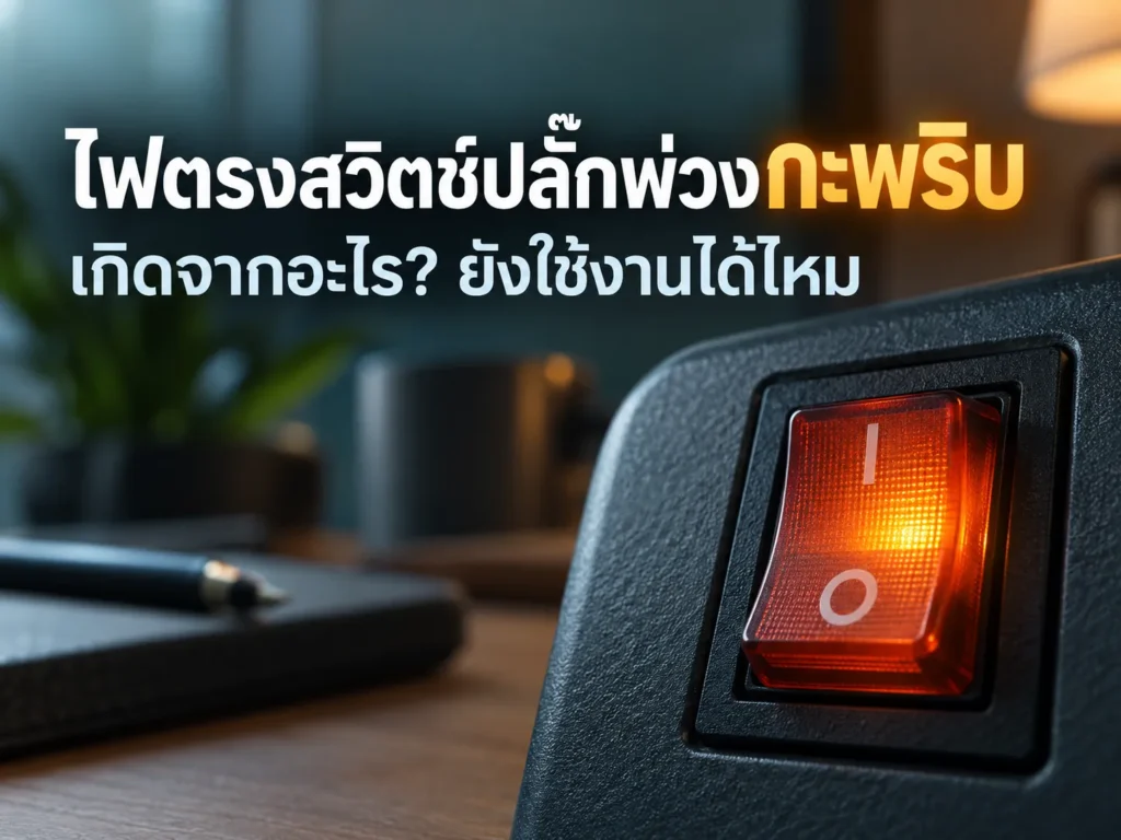 ไฟตรงสวิตช์ปลั๊กพ่วงกะพริบ เกิดจากอะไร? ยังใช้งานได้ไหม