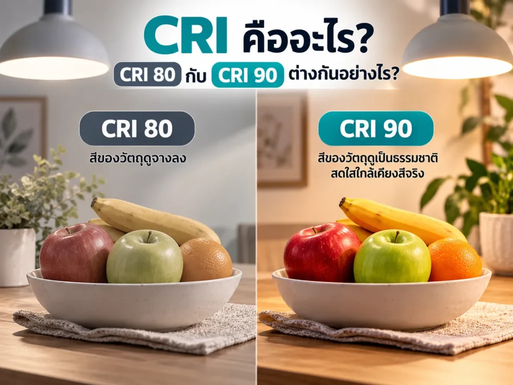 CRI คืออะไร? CRI 80 กับ CRI 90 ต่างกันอย่างไร